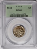 1934 BUFFALO NICKEL PCGS MS65 1934 BUFFALO NICKEL PCGS MS65. GREEN LABEL. THIS COIN HAS TO BE MS 66.