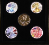 COLORIZED 2006 AMERICAN SILVER EAGLE SET BEAUITFUL COLORIZED 2006 AMERICAN SILVER EAGLE 5 PIECE SET