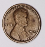 1914-D LINCOLN CENT VG KEY COIN. 1914-D LINCOLN CENT VG KEY COIN. ESTIMATE: $130-$150