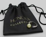 HONORA COLLECTION CULTURED PEARL RING HONORA COLLECTION CULTURED PEARL WITH AMETHYST STERLING SILVER