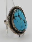TURQUOISE STERLING SILVER RING TURQUOISE STERLING SILVER RING. SIZE 9.5. PRE-OWNED. ESTIMATE: $50-$7