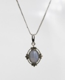 BEAUTIFUL OVAL OPAL STERLING SILVER NECKLACE BEAUTIFUL OVAL OPAL STERLING SILVER PENDANT ON A 18