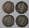 BARBER QUARTERS: 1900-O AG, 1900-S AG/G, 1901 VG