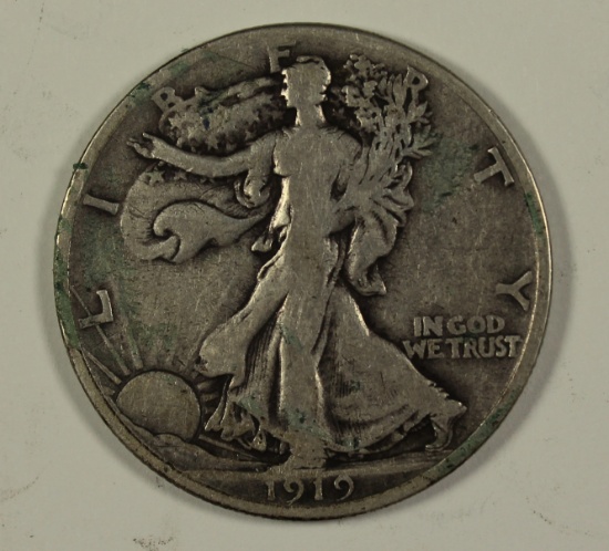 1919-S WALKING LIBERTY HALF DOLLAR