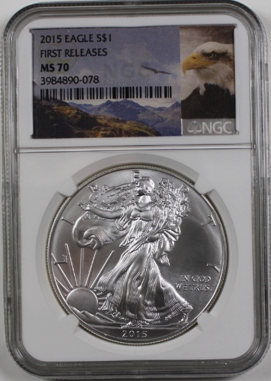 2015 (W) AMERICAN SILVER EAGLE NGC MS 70