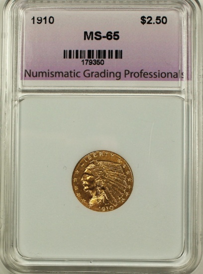 1910 $2.50 GOLD INDIAN NGP