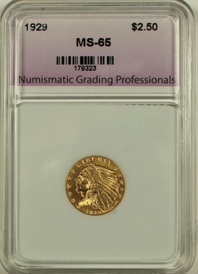 1929 $2.50 GOLD INDIAN NGP