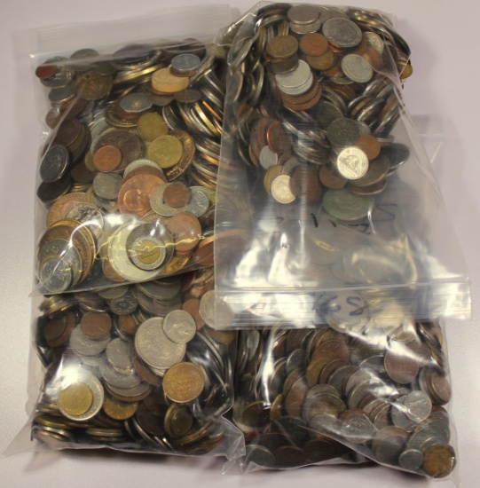 20 POUNDS OF UNSEARCHED FOREIGN COINS