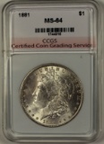 1881 MORGAN SILVER DOLLAR CCGS