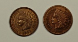 INDIAN CENTS: 1880 XF & 1891 AU