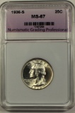 1936-S WASHINGTON QUARTER. NGP