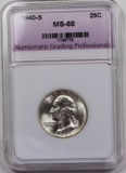 1940-S WASHINGTON QUARTER NGP