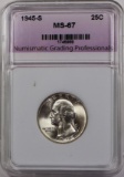 1945-S WASHINGTON QUARTER NGP