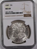 1887 MORGAN SILVER DOLLAR NGC