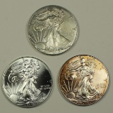 (3) 2015 AMERICAN SILVER EAGLES