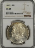 1880-S MORGAN SILVER DOLLAR NGC MS65