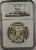 1941 WALKING LIBERTY HALF DOLLAR NGC MS 61