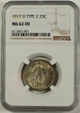 1917-D TYPE 2 STANDING LIBERTY QUARTER NGC MS62 FH