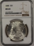 1888  MORGAN SILVER DOLLAR NGC MS 64