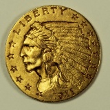 1911 $2.50 INDIAN GOLD