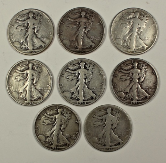 WALKING LIBERTY HALF DOLLARS: