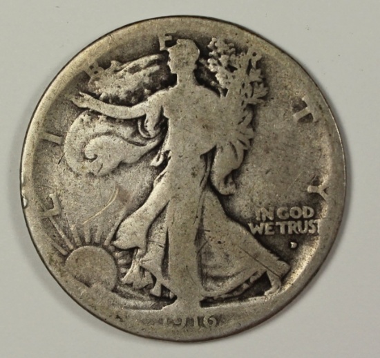 1916-D WALKING LIBERTY HALF DOLLAR