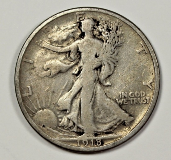 1918-D WALKING LIBERTY HALF DOLLAR