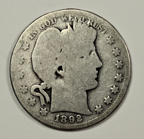 1892-O BARBER HALF DOLLAR, KEY COIN