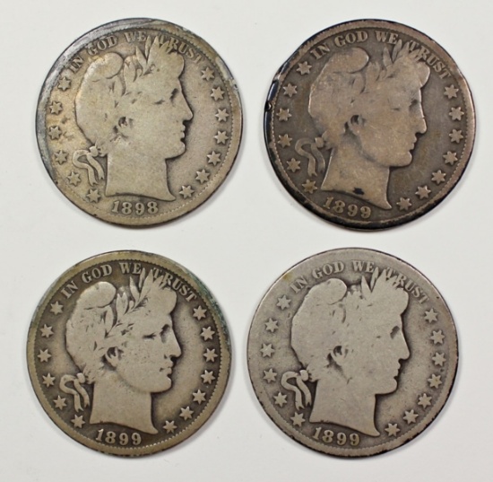 BARBER HALF DOLLARS: 1898-S GOOD/VG,