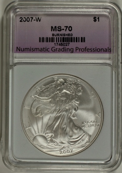 2007-W AMERICAN SILVER EAGLE, BURNISHED