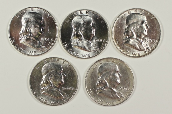 5-CH BU FRANKLIN HALF DOLLARS: