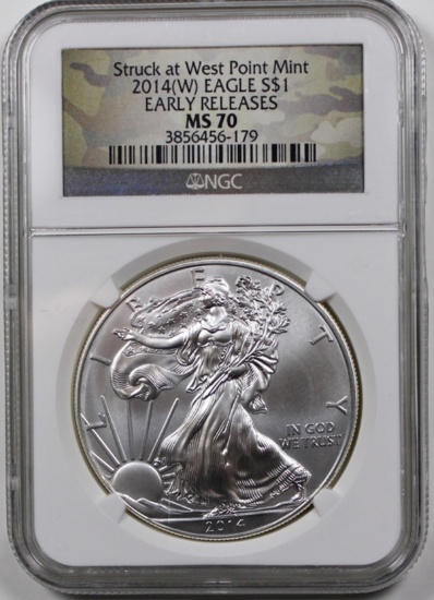 2014 (W) AMERICAN SILVER EAGLE NGC MS 70