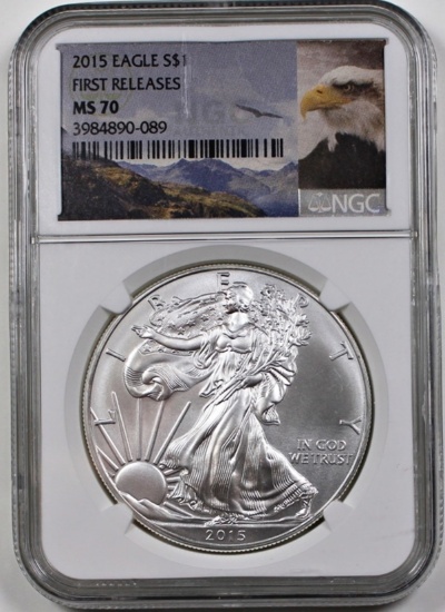2015 AMERICAN SILVER EAGLE NGC MS 70