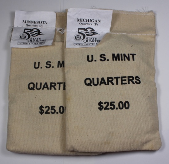 TWO BAGS SEALED $25 FACE VALUE STATE QUARTERS