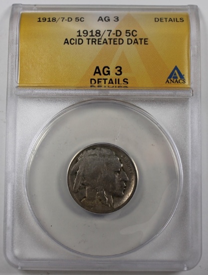 1918/7-D BUFFALO NICKEL ANACS AG3