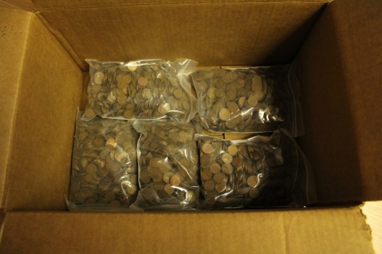 BAG OF 5000 WHEAT CENTS 1958 AND OLDER