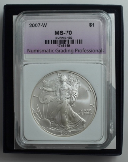 2007-W BURNISHED AMERICAN SILVER EAGLE