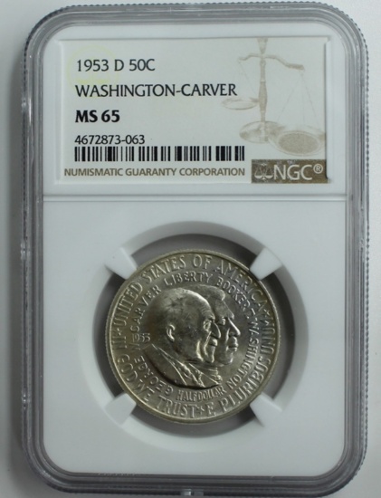 1953-D WASHINGTON/CARVER HALF DOLLAR