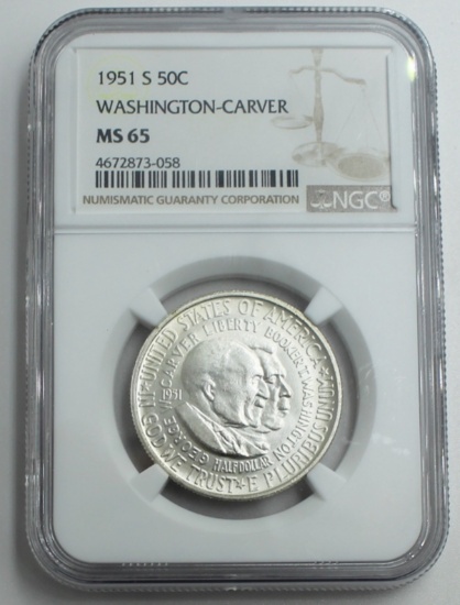 1951-S WASHINGTON/CARVER HALF DOLLAR