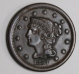 1857 LARGE CENT SMALL DATE