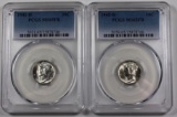 (2) PCGS GRADED MERCURY DIMES MS65FB