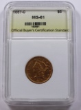 1857-C $5 GOLD LIBERTY