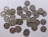 38 PIECES CIRCULATED MERCURY DIMES