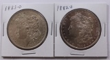 LOT OF TWO MORGAN SILVER DOLLARS