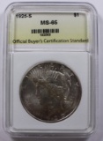 1925-S PEACE SILVER DOLLAR