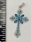 STERLING SILVER CROSS WITH BLUE TOPAZ