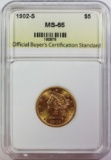 1902-S $5.00 GOLD LIBERTY