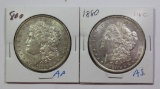 1880-O AND 1880 MORGAN SILVER DOLLARS