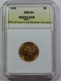 1905 $5 LIBERTY GOLD