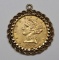 1900 $5.00 LIBERTY GOLD BEZEL